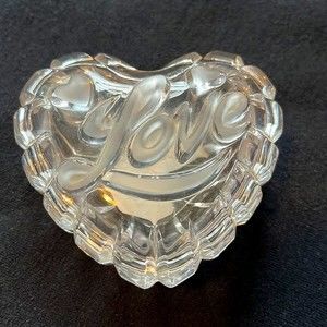 Mikasa Crystal "Romantic Jewel LOVE Covered Box "Love Box, Trinket Box ,Ring Box